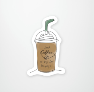 Sticker Iced Coffee Is My Love Language